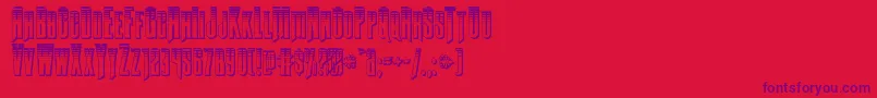Butchsundanceplat-Schriftart – Violette Schriften auf rotem Hintergrund