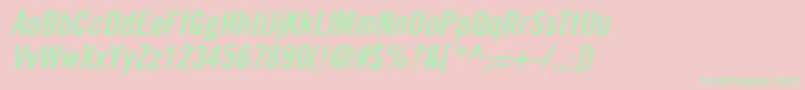 Police TradeGothicLtBoldCondensedNo.20Oblique – polices vertes sur fond rose