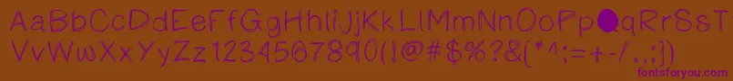 Katesketchyprint Font – Purple Fonts on Brown Background