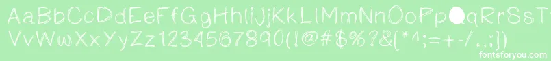 Katesketchyprint Font – White Fonts on Green Background