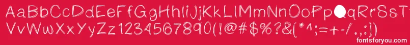 Katesketchyprint Font – White Fonts on Red Background