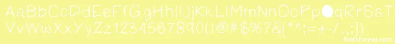 Katesketchyprint Font – White Fonts on Yellow Background