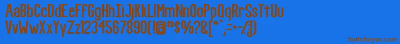 Fundr Font – Brown Fonts on Blue Background