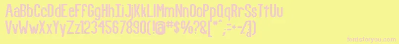 Fundr-Schriftart – Rosa Schriften auf gelbem Hintergrund