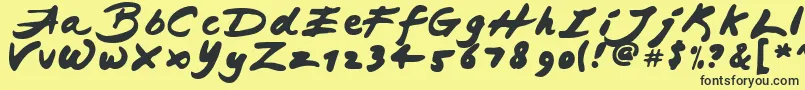JapaneseBrush Font – Black Fonts on Yellow Background
