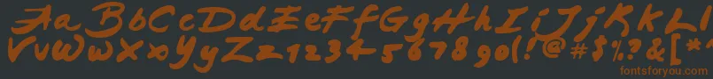 JapaneseBrush Font – Brown Fonts on Black Background