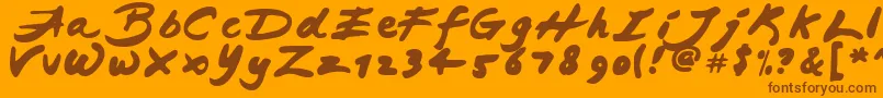 JapaneseBrush Font – Brown Fonts on Orange Background