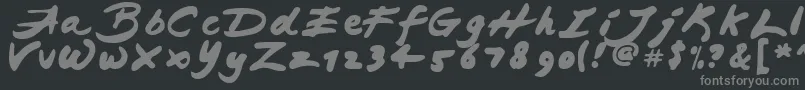 JapaneseBrush Font – Gray Fonts on Black Background