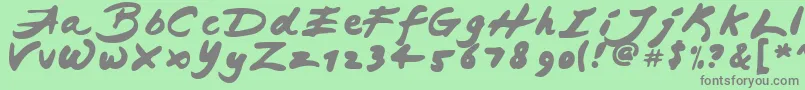 JapaneseBrush Font – Gray Fonts on Green Background