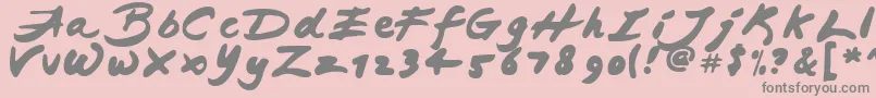 JapaneseBrush-Schriftart – Graue Schriften auf rosa Hintergrund