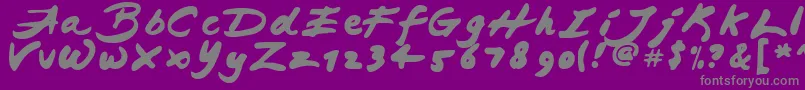 JapaneseBrush-fontti – harmaat kirjasimet violetilla taustalla