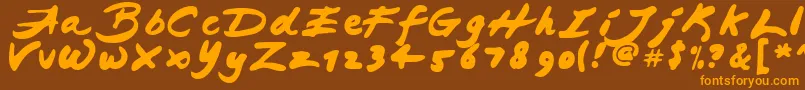 Шрифт JapaneseBrush – оранжевые шрифты на коричневом фоне