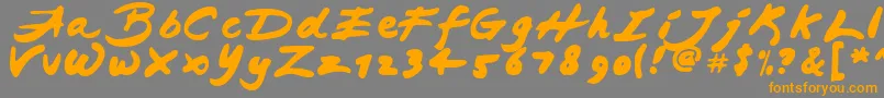 JapaneseBrush-Schriftart – Orangefarbene Schriften auf grauem Hintergrund