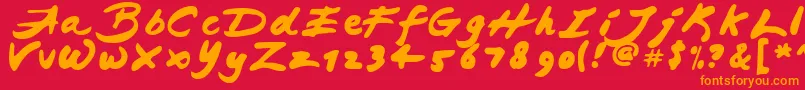 fuente JapaneseBrush – Fuentes Naranjas Sobre Fondo Rojo