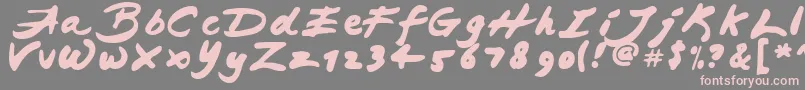 JapaneseBrush Font – Pink Fonts on Gray Background