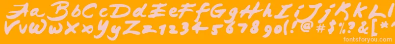 fuente JapaneseBrush – Fuentes Rosadas Sobre Fondo Naranja