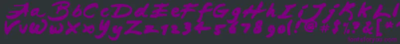 JapaneseBrush Font – Purple Fonts on Black Background