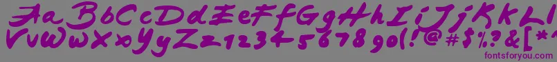 JapaneseBrush Font – Purple Fonts on Gray Background