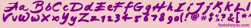 JapaneseBrush Font – Purple Fonts on Pink Background