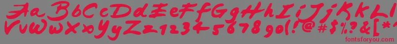 Fonte JapaneseBrush – fontes vermelhas em um fundo cinza