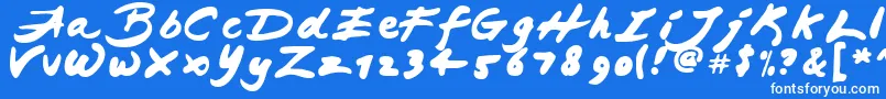 フォントJapaneseBrush – 青い背景に白い文字