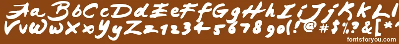 フォントJapaneseBrush – 茶色の背景に白い文字