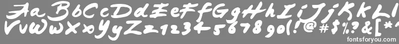 フォントJapaneseBrush – 灰色の背景に白い文字