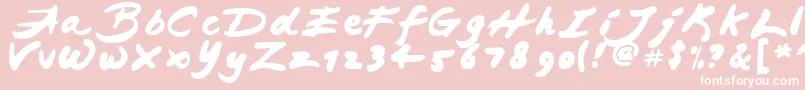 JapaneseBrush-Schriftart – Weiße Schriften auf rosa Hintergrund