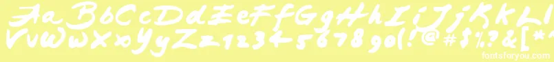 フォントJapaneseBrush – 黄色い背景に白い文字