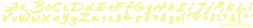 JapaneseBrush Font – Yellow Fonts on White Background