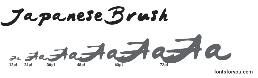 JapaneseBrush-fontin koot