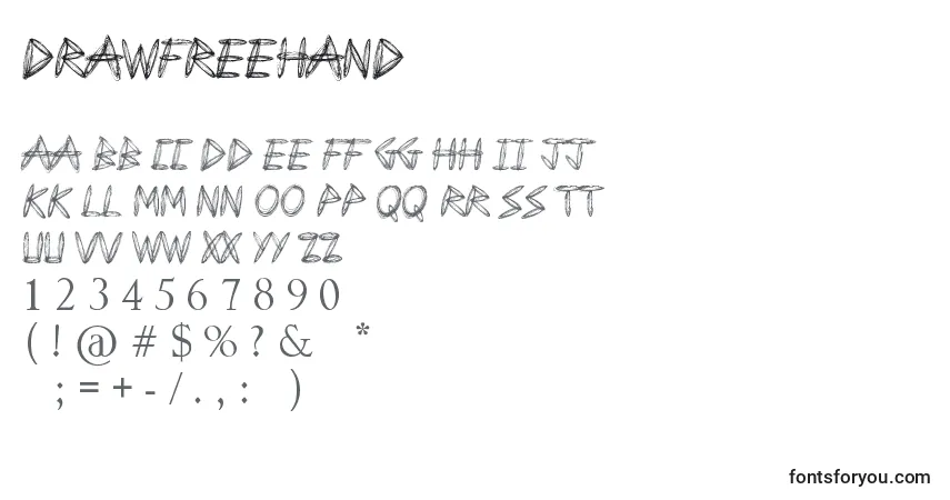 Schriftart DrawFreehand – Alphabet, Zahlen, spezielle Symbole