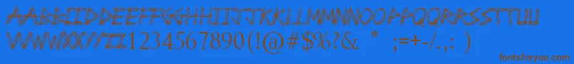DrawFreehand Font – Brown Fonts on Blue Background