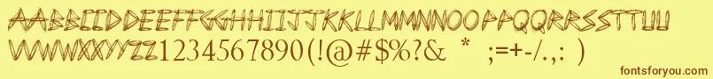 DrawFreehand Font – Brown Fonts on Yellow Background