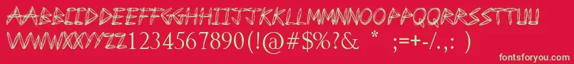 DrawFreehand Font – Green Fonts on Red Background