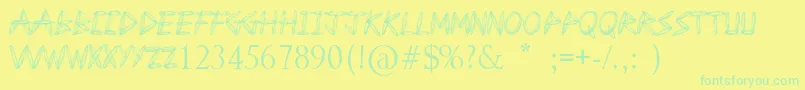 DrawFreehand Font – Green Fonts on Yellow Background
