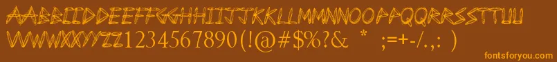 DrawFreehand Font – Orange Fonts on Brown Background