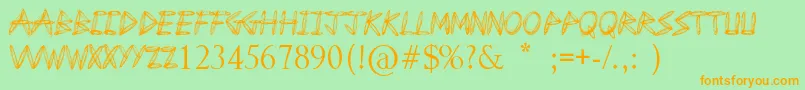 DrawFreehand Font – Orange Fonts on Green Background