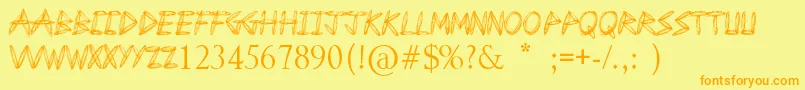 DrawFreehand Font – Orange Fonts on Yellow Background