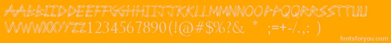 DrawFreehand Font – Pink Fonts on Orange Background