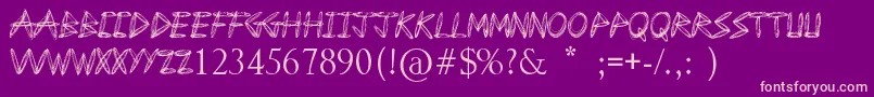 DrawFreehand Font – Pink Fonts on Purple Background