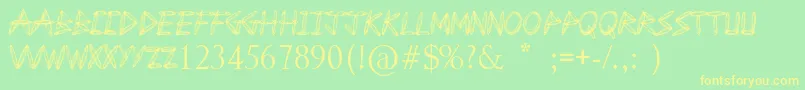 DrawFreehand Font – Yellow Fonts on Green Background