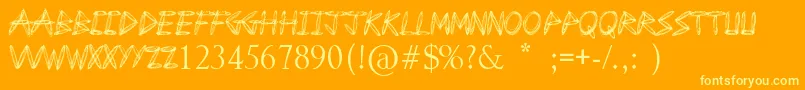 DrawFreehand Font – Yellow Fonts on Orange Background