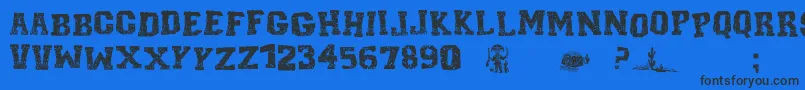 CordelEncarnadoI Font – Black Fonts on Blue Background