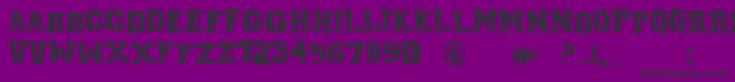 Шрифт CordelEncarnadoI – чёрные шрифты на фиолетовом фоне