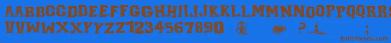 CordelEncarnadoI Font – Brown Fonts on Blue Background