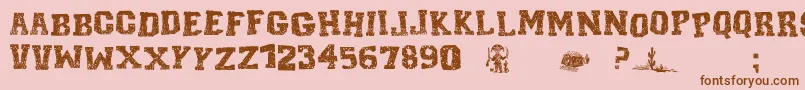 CordelEncarnadoI Font – Brown Fonts on Pink Background