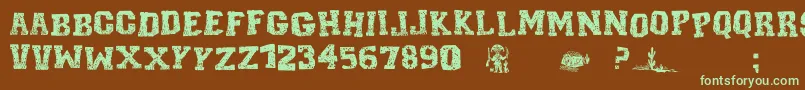 CordelEncarnadoI Font – Green Fonts on Brown Background