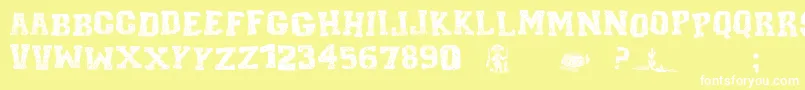CordelEncarnadoI Font – White Fonts on Yellow Background
