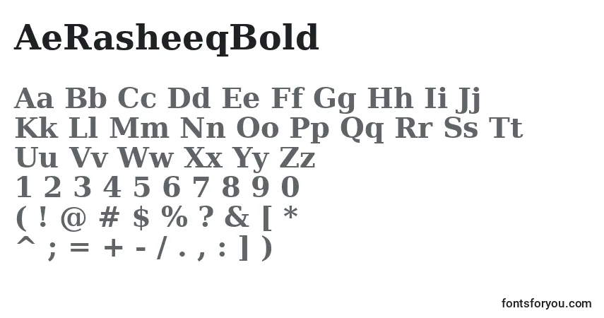 Schriftart AeRasheeqBold – Alphabet, Zahlen, spezielle Symbole